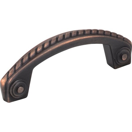 Jeffrey Alexander 3" Center-to-Center Brushed Oil Rubbed Bronze Rope Rhodes Cabinet Pull Z260-3DBAC
